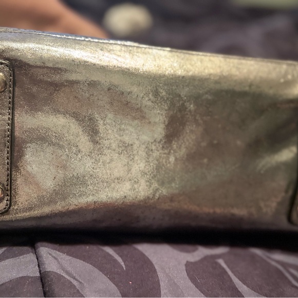 Coach Ashley Metallic Shimmering Silver Bag - Picture 12 of 12